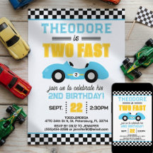 Dos Autos de Carrera Rápidos Cumpleaños 2
