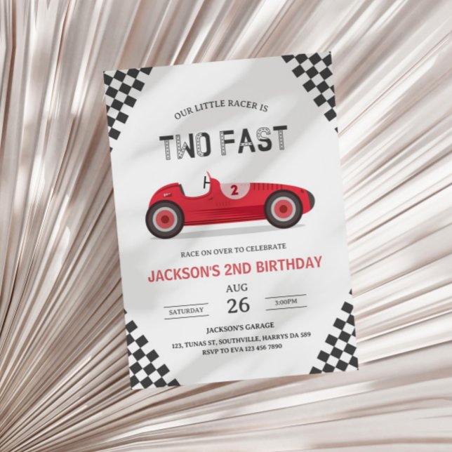 Invitación Dos autos de carreras rápidos 2 curiosos Fiestas s (Subido por el creador)