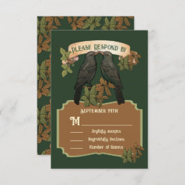 Invitación Dos Aves de Amor Boda de Arte Popular RSVP