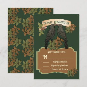 Invitación Dos Aves de Amor Boda de Arte Popular RSVP