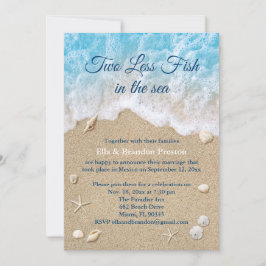 Invitación Dos azules menos peces en el Boda de Sea Post