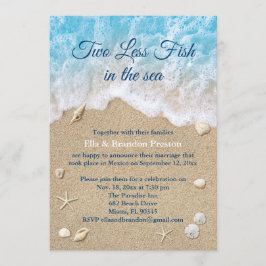 Invitación Dos azules menos peces en el Boda de Sea Post
