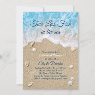 Invitación Dos azules menos peces en la cena de ensayo del ma