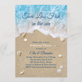 Invitación Dos azules menos peces en la cena de ensayo del ma