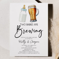 Dos bebés están preparando Baby Shower de cerveza 