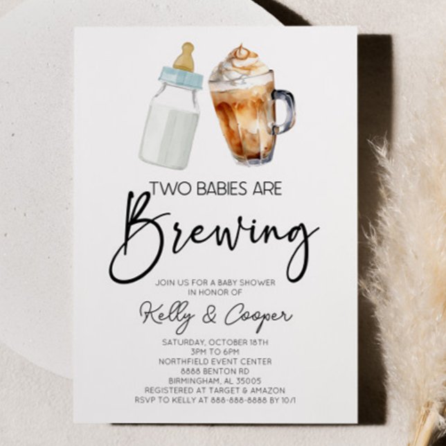 Invitación Dos Bebés Están Preparando El Café De Botella Baby (Subido por el creador)