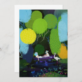 Invitación Dos bellas damas en un bote