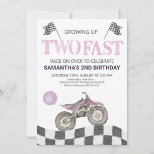 Invitación Dos bicicletas sucias de cumpleaños para Chicas in