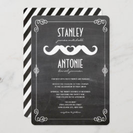 Invitación Dos bigotes adoran a Boda gay de Chalkboard vintag