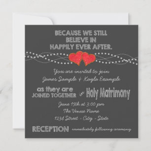 Invitación Dos Bodas del Corazón Rojo
