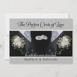 Invitación Dos Bodas gay grooms o tuxes de unión civil