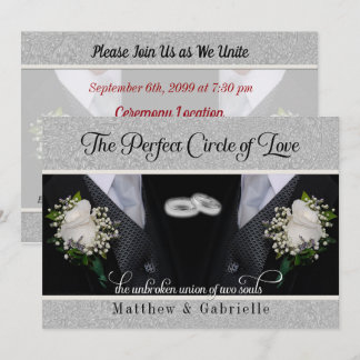 Invitación Dos Bodas gay grooms o tuxes de unión civil