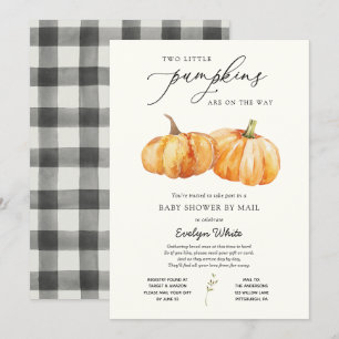 Invitación Dos calabazas gemelas Baby Shower por correo