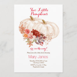 Invitación Dos calabazas gemelas blancas