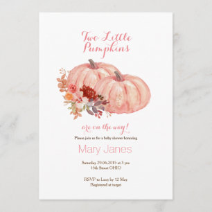 Invitación Dos calabazas gemelas Rosa Gold