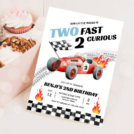 Invitación Dos Carreras de 2 cumpleaños de Fast Race Car