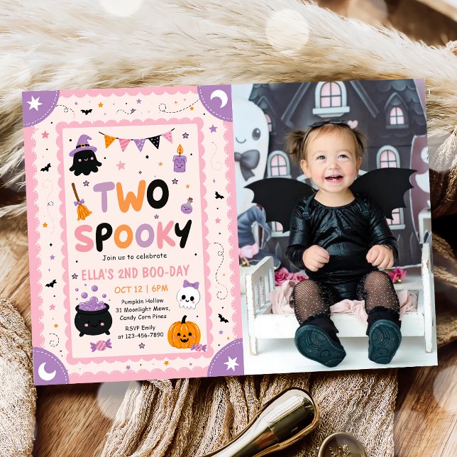 Invitación Dos chicas de cumpleaños espeluznantes de Hallowee (Subido por el creador)