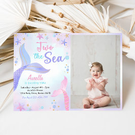 Invitación Dos Chicas de la sirena marina, foto de segundo cu