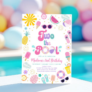 Invitación Dos Chicas de piscina Fiesta verano cumpleaños
