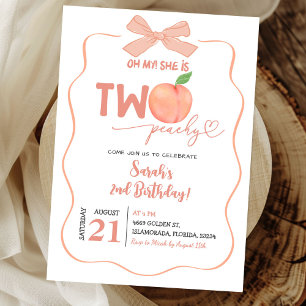 Invitación Dos Chicas del tema de Peach Summer Peach Segundo 