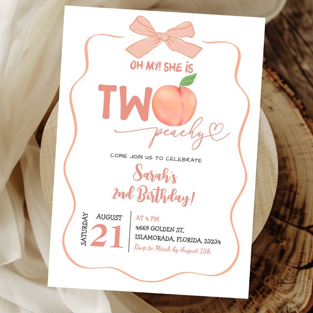 Invitación Dos Chicas del tema de Peach Summer Peach Segundo  (Subido por el creador)