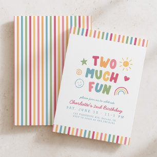 Invitación Dos Chicas Divertidas Cumpleaños Colorido 2
