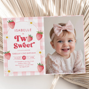 Invitación Dos Chicas dulces Strawberry Fiesta de cumpleaños 