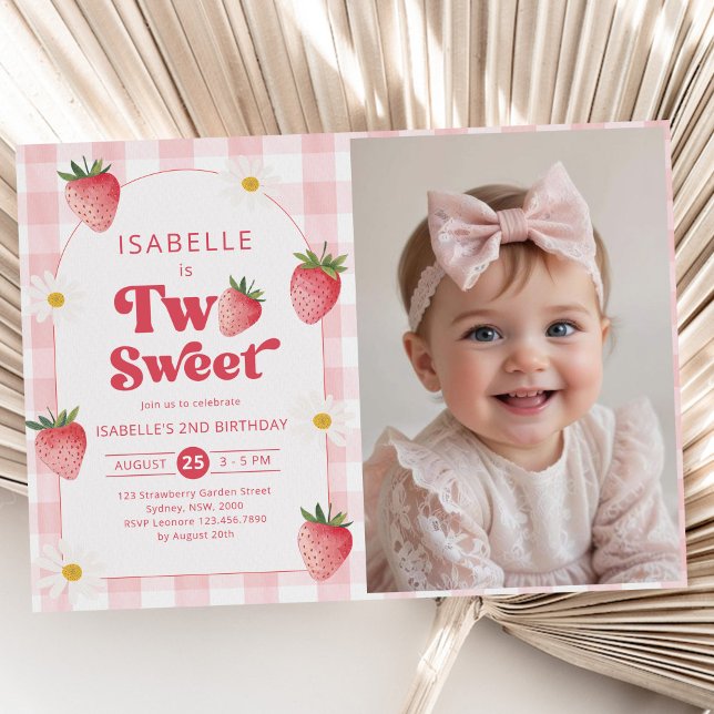 Invitación Dos Chicas dulces Strawberry Fiesta de cumpleaños  (Subido por el creador)