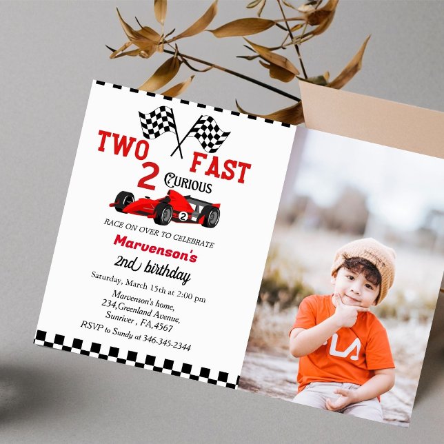 Invitación Dos chicos de carrera rápida fiesta de 2º cumpleañ (Subido por el creador)