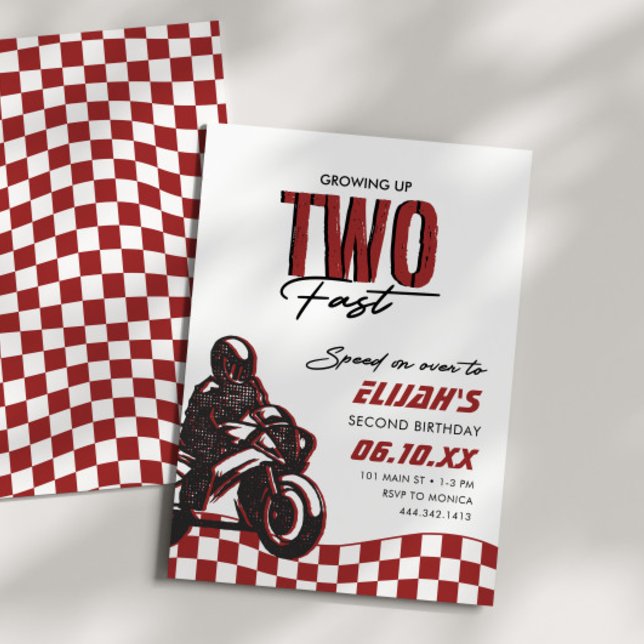 Invitación Dos chicos de velocidad rápida 2º cumpleaños de bi (Subido por el creador)