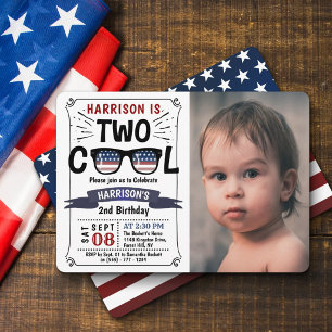Invitación Dos chicos geniales para el 4 de julio Foto cumple