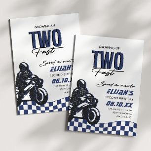 Invitación Dos chicos rápidos motocross Dirt Bike Birthday