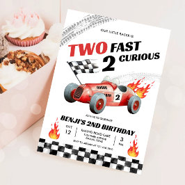 Invitación Dos coches de carreras rápidas 2º cumpleaños 2º Ca