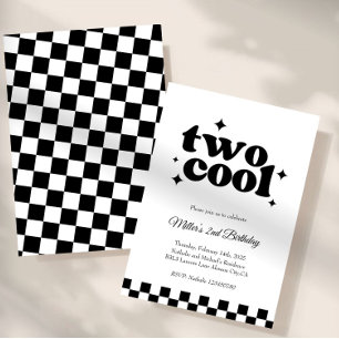 Invitación ¡Dos Cool, tío!   Fiesta Retro Minimalista para Ni