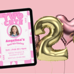 Invitación Dos corazones rosados y blancos lindos imagen de c