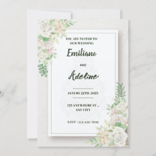 Invitación Dos Corazones, Un Amor