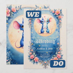 Invitación Dos Corazones, Un Amor – Ratones de Boda