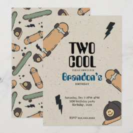 Invitación Dos cumpleaños de Guay Skateboard