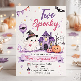 Invitación Dos Cumpleaños de Halloween Espeluznantes