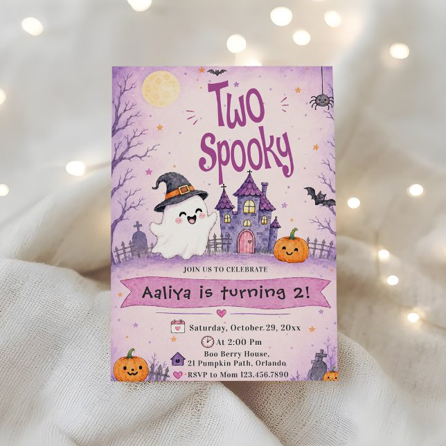 Invitación Dos Cumpleaños de Halloween Espeluznantes (Subido por el creador)