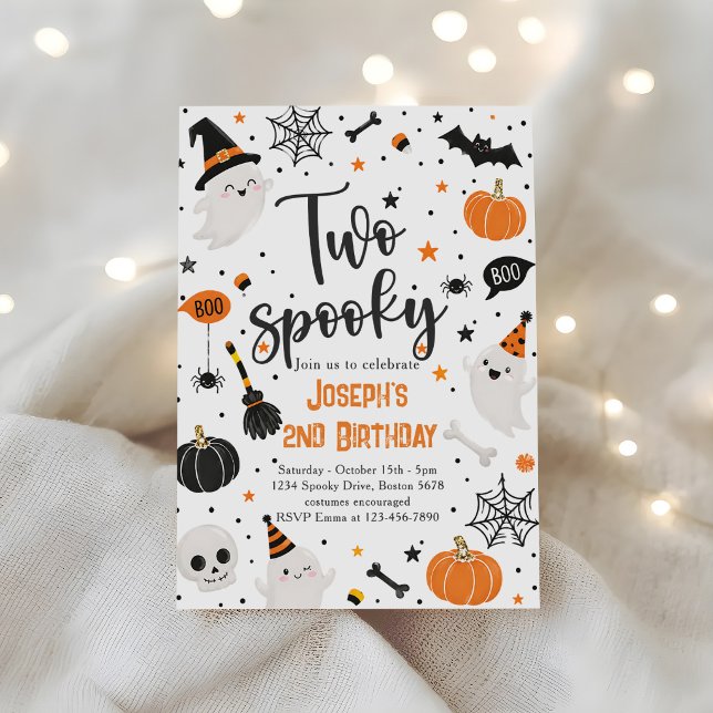 Invitación Dos Cumpleaños de Halloween espeluznantes segundo (Subido por el creador)