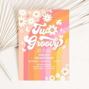Invitación Dos Cumpleaños Divertidos Daisy Cumpleaños Hippie