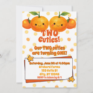 Invitación Dos cuties de cumpleaños gemelo clemental