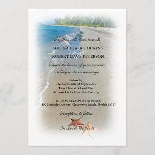 Invitación Dos de nosotros  Boda Ocean Love Starfish