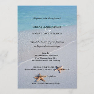 Invitación Dos de nosotros Boda Ocean Love Starfish