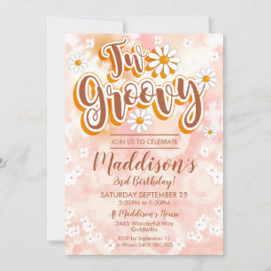 Invitación Dos días de cumpleaños de Groovy Party Invitation