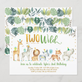 Invitación Dos días de cumpleaños salvajes de la selva Safari