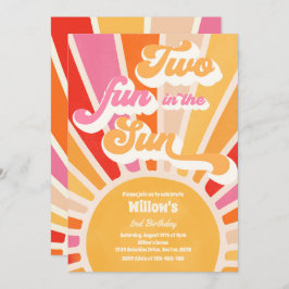 Invitación Dos Divertidas En El Sol Sunshine 2º Cumpleaños Ra