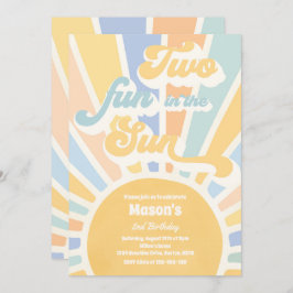 Invitación Dos Divertidas En El Sol Sunshine 2º Cumpleaños Ra