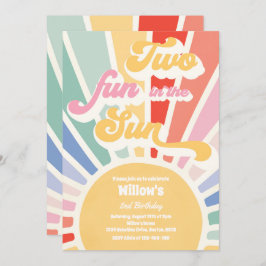 Invitación Dos Divertidas En El Sol Sunshine 2º Cumpleaños Ra